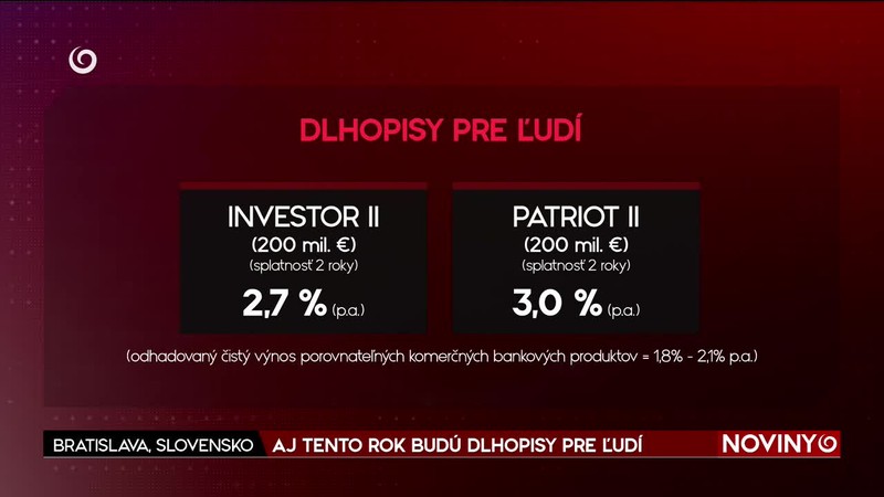 AJ TENTO ROK BUDÚ DLHOPISY PRE ĽUDÍ