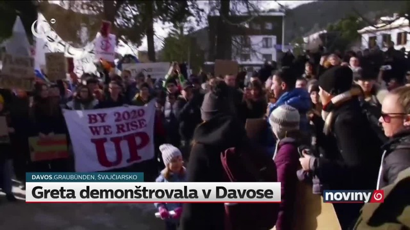 Greta demonštrovala v Davose