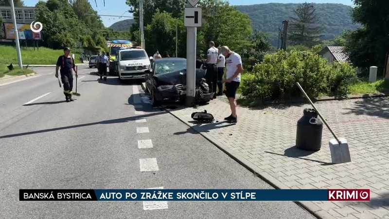 AUTO PO ZRÁŽKE SKONČILO V STĹPE