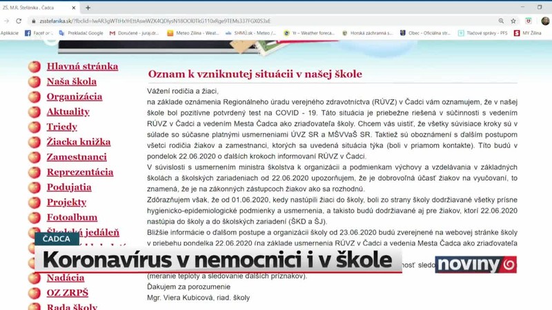 Koronavírus v nemocnici i v škole
