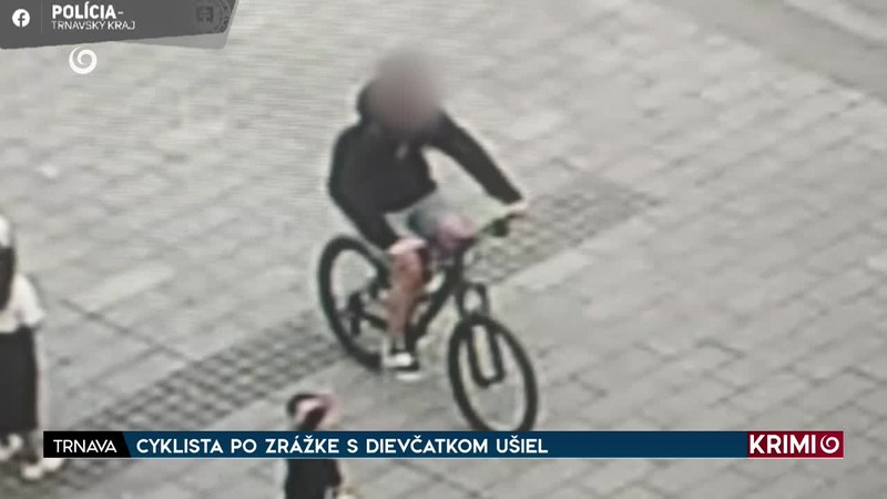 CYKLISTA PO ZRÁŽKE S DIEVČATKOM UŠIEL