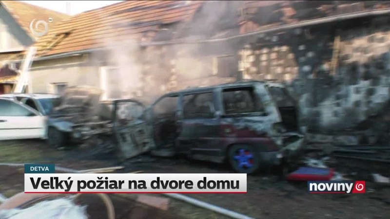 Veľký požiar na dvore domu