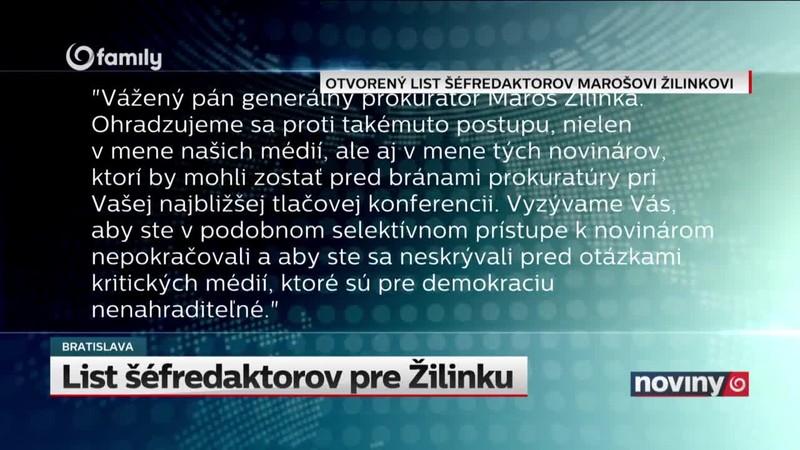 List šéfredaktorov pre Žilinku