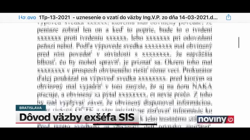 Dôvod väzby exšéfa SIS