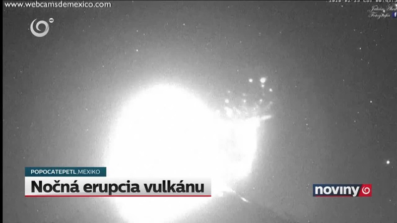 Nočná erupcia vulkánu