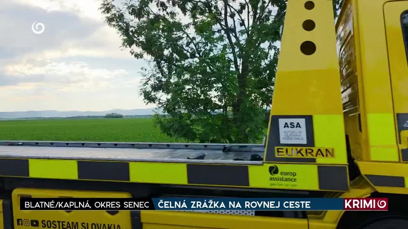 ČELNÁ ZRÁŽKA NA ROVNEJ CESTE