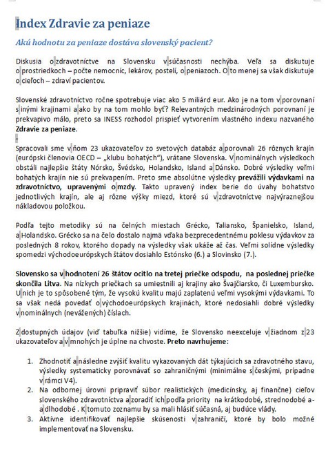 Zdravie sa vraj za peniaze kúpiť nedá. Z 26 krajín sme v hodnotení skončili na konci rebríčka