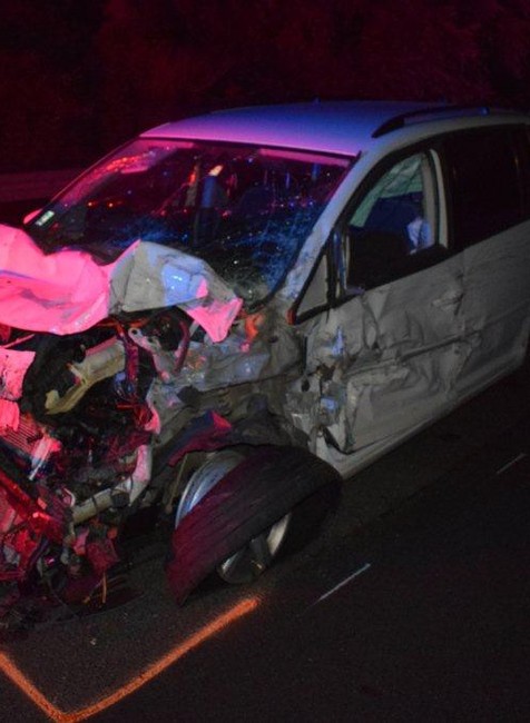 zničené auto po nehode na D1