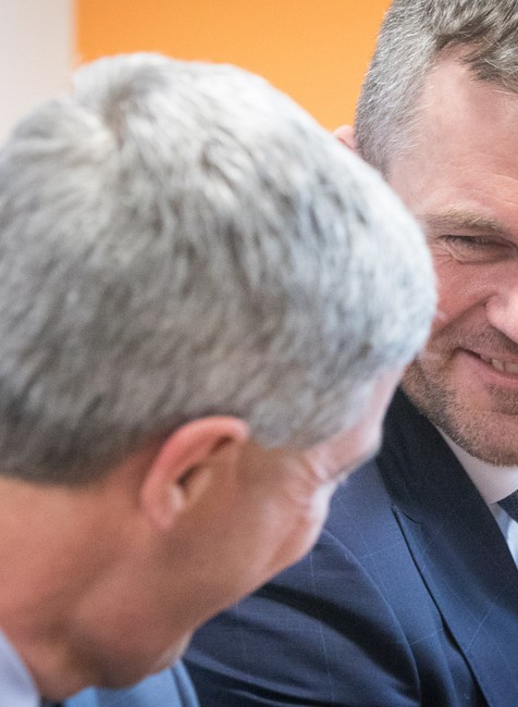 Peter Pellegrini a Béla Bugár po rokovaní 2