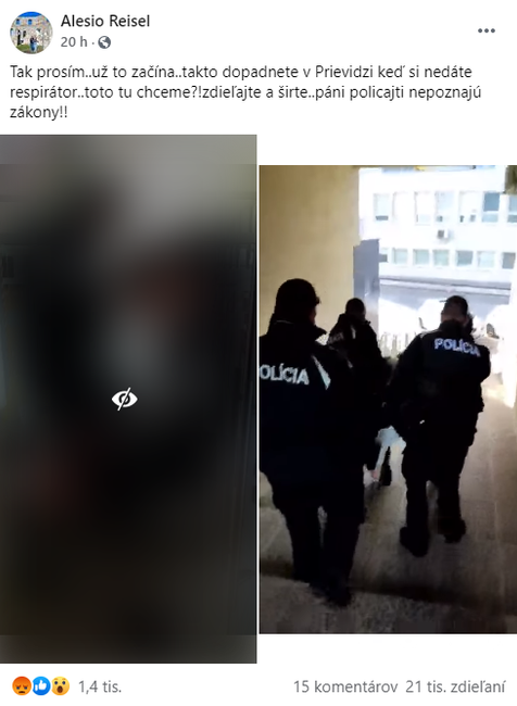 Násilný zásah polície v Prievidzi