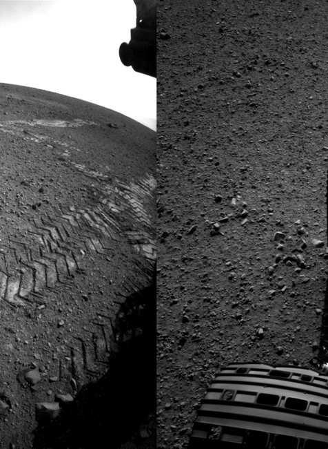 Curiosity Mars zábery povrch koláž
