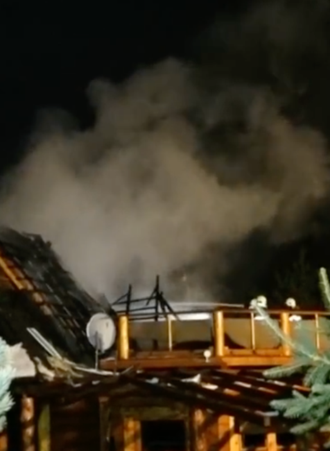 Požiar chaty v Hornom Slavkove