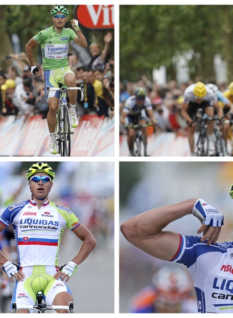 Peter Sagan koláž víťazné gestá Tour de France