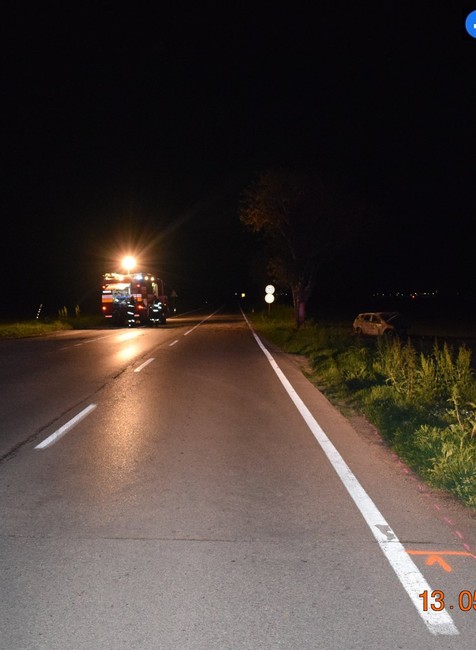 Nehoda náraz horiace auto 