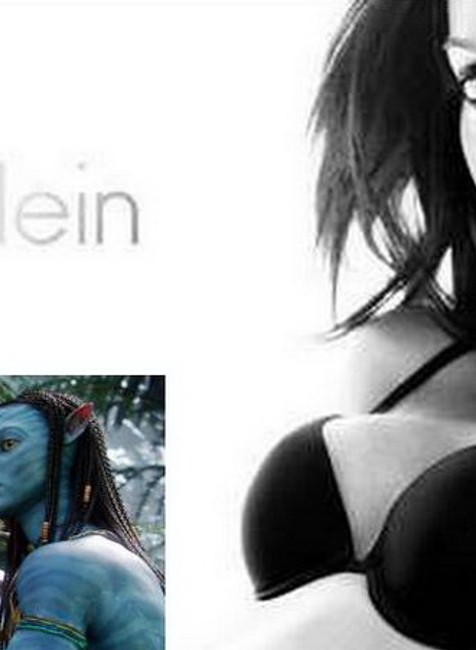 Zoe saldana pre Calvin Klein, Pandora z Avataru, montáž, koláž