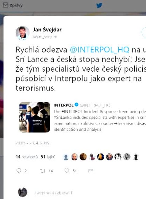 Na Srí Lanke zasahujú experti z Interpolu a FBI. Vedie ich český odborník na terorizmus
