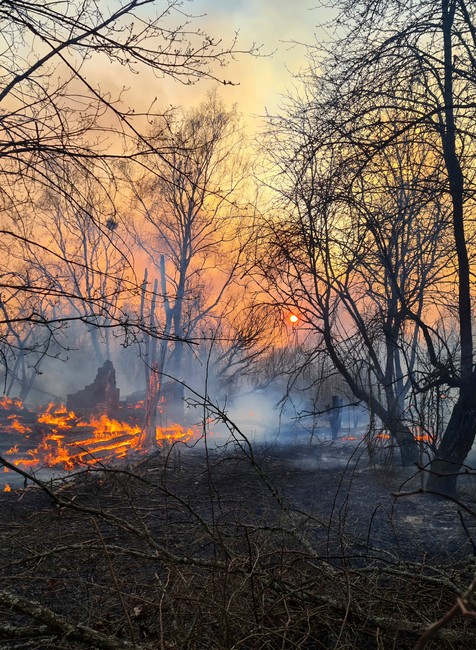 Požiar v okolí Černobyľu.