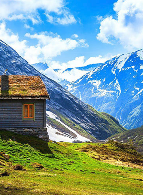 Nórsko - príroda a domy