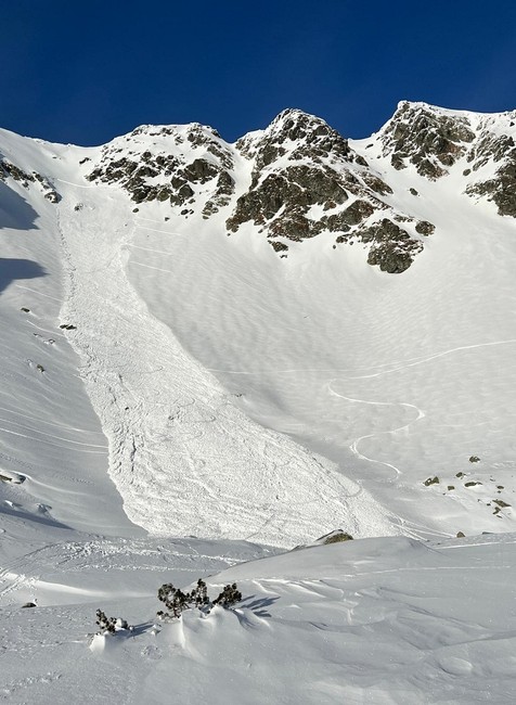 Lavína v Západných Tatrách