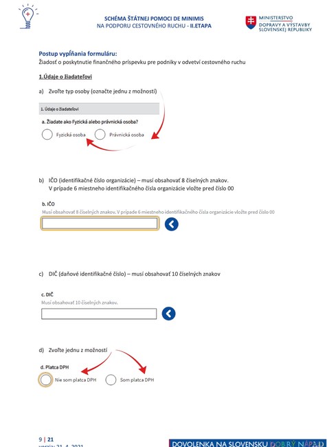 Schéma štátnem pomoci DE MINIMIS