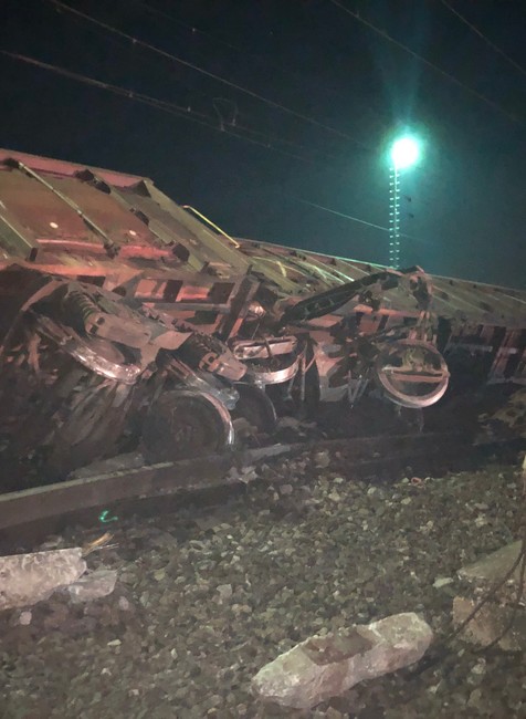 Vykoľajený vlak Krompachy