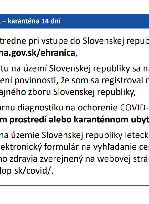 Zmeny na hraniciach, karanténe