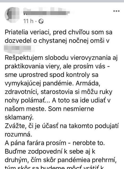 Polícia riešila kuriózny prípad: Farár pozýval ľudí cez facebook na omšu
