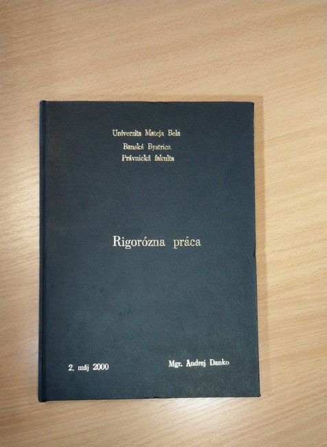 Rigorózna práca Andreja Danka je zverejnená