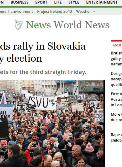 Slováci protesty reakcie zahraničie
