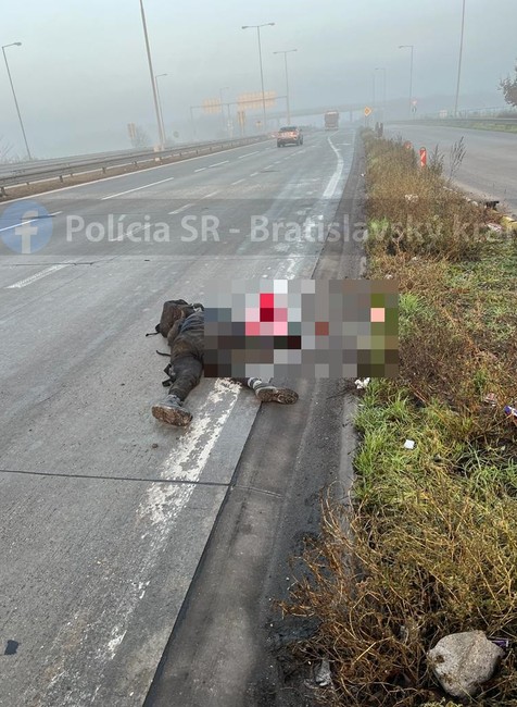 Na diaľnici D2 ležala osoba bez známok života