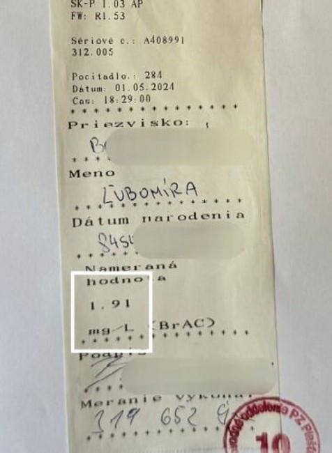 Tvrdila, že mala len 1 pivo, nafúkala však takmer 4 promile (4)