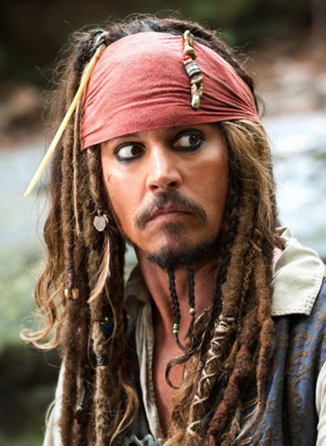 Johnny Depp ako Jack Sparrow z Pirátov z Karibiku