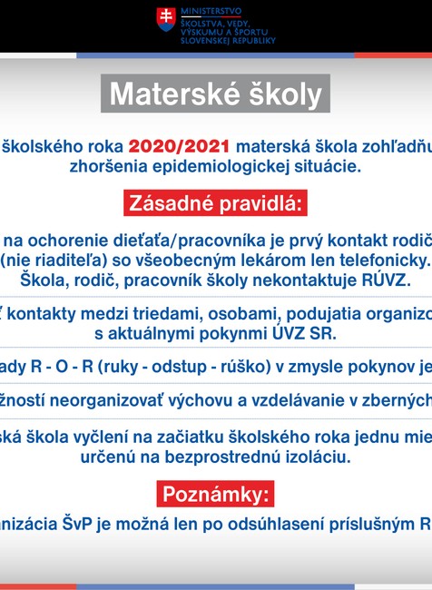 Manuál pre materské školy za školský rok 2020/2021.