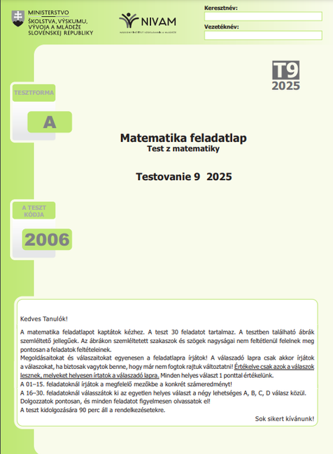 testovanie 9 mat mj