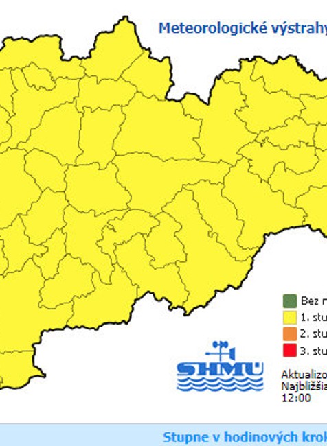 SHMÚ vydalo výstrahu pred poľadovicou pre celé Slovensko