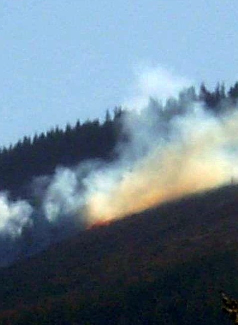 Požiar Nižná Boca oheň dym plamene hory kopce