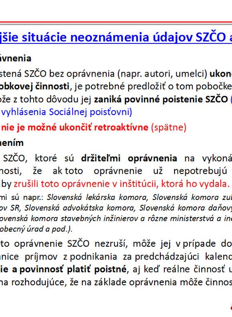 Sociálna poisťovňa oznamovacie povinnosti 1