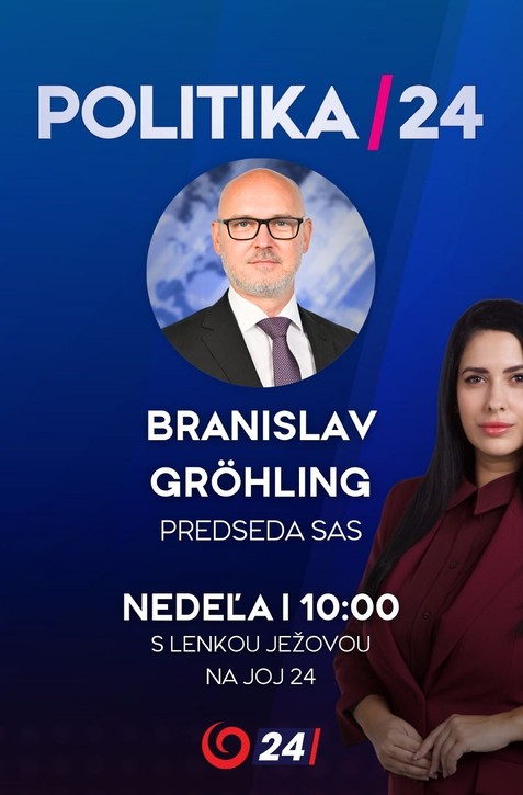 Pozvanie do relácie Politika 24 prijal predseda SaS Branislav Gröhling