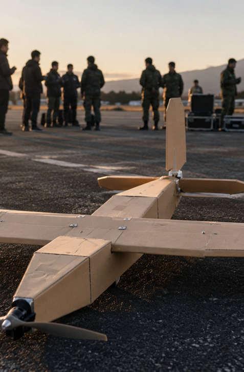 Japonsko má kartónový dron. Armáda ho už testuje