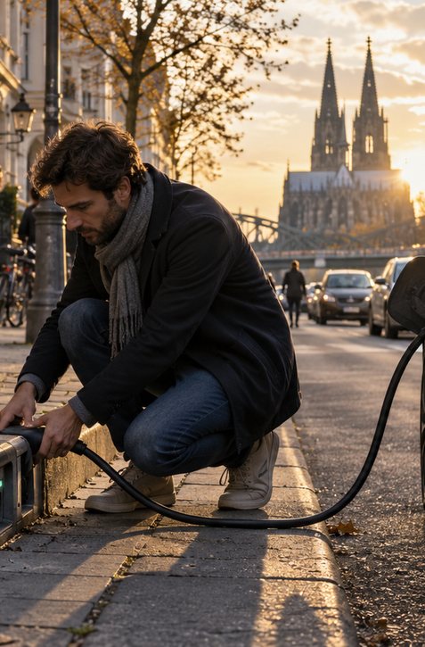 Nemci nabíjajú elektromobily z obrubníka. Zvláštny nápad funguje