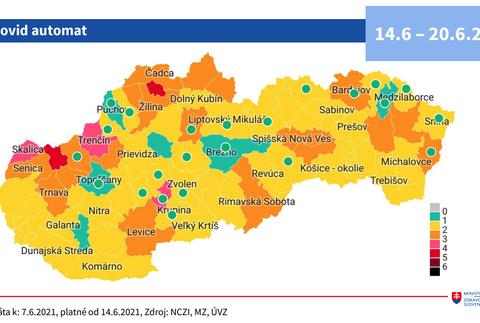 COVID AUTOMAT_mapa 14.jún