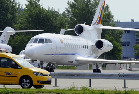 Morales prezident letisko Viedeň pristátie 3