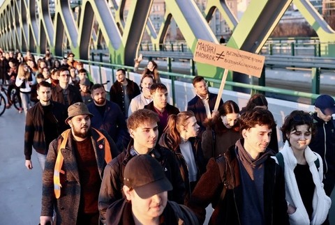 Slovenská aliancia maďarskej mládeže na proteste
