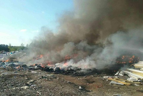 Požiar smetiska v Markušovciach