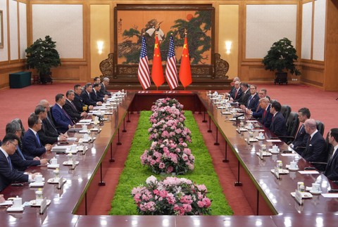 Americký prezident Donald Trump na návšteve Číny.