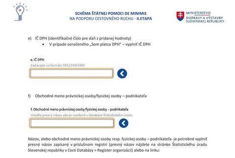 Schéma štátnem pomoci DE MINIMIS
