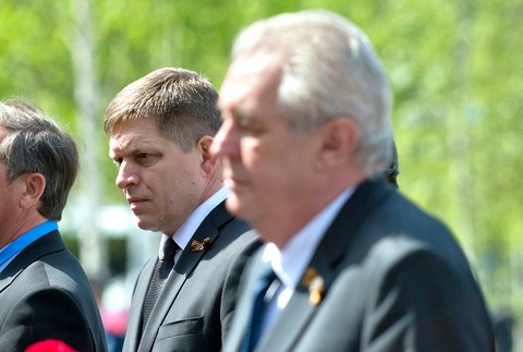 Robert Fico na oslavách v Moskve