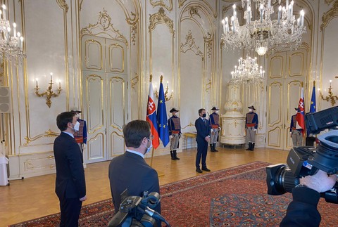 Marek Krajčí a Eduard Heger u prezidentky