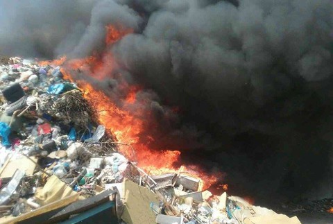 Požiar skládka smeti Kokšov-Bakša 2