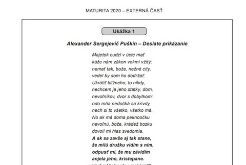 Maturita zo Slovenského jazyka 2